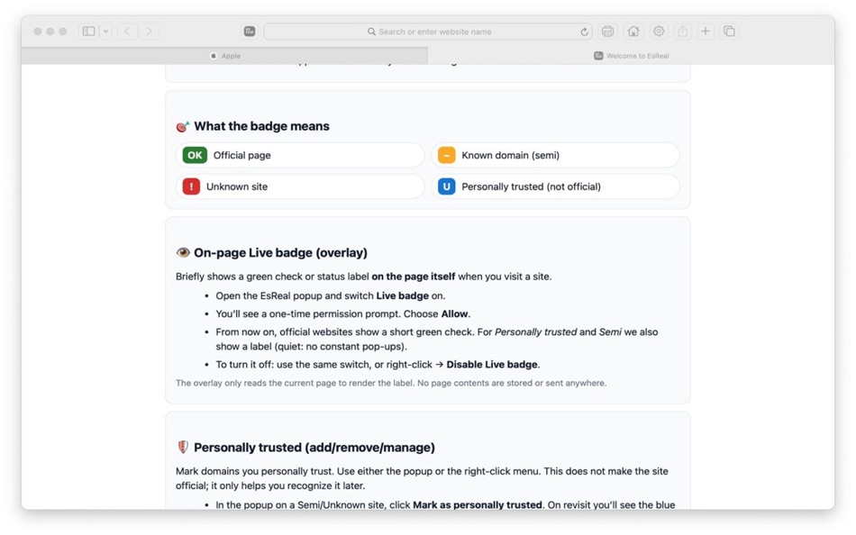 #2. EsReal Desktop for Safari (macOS) Podle: CIRAM CONSULTING BV