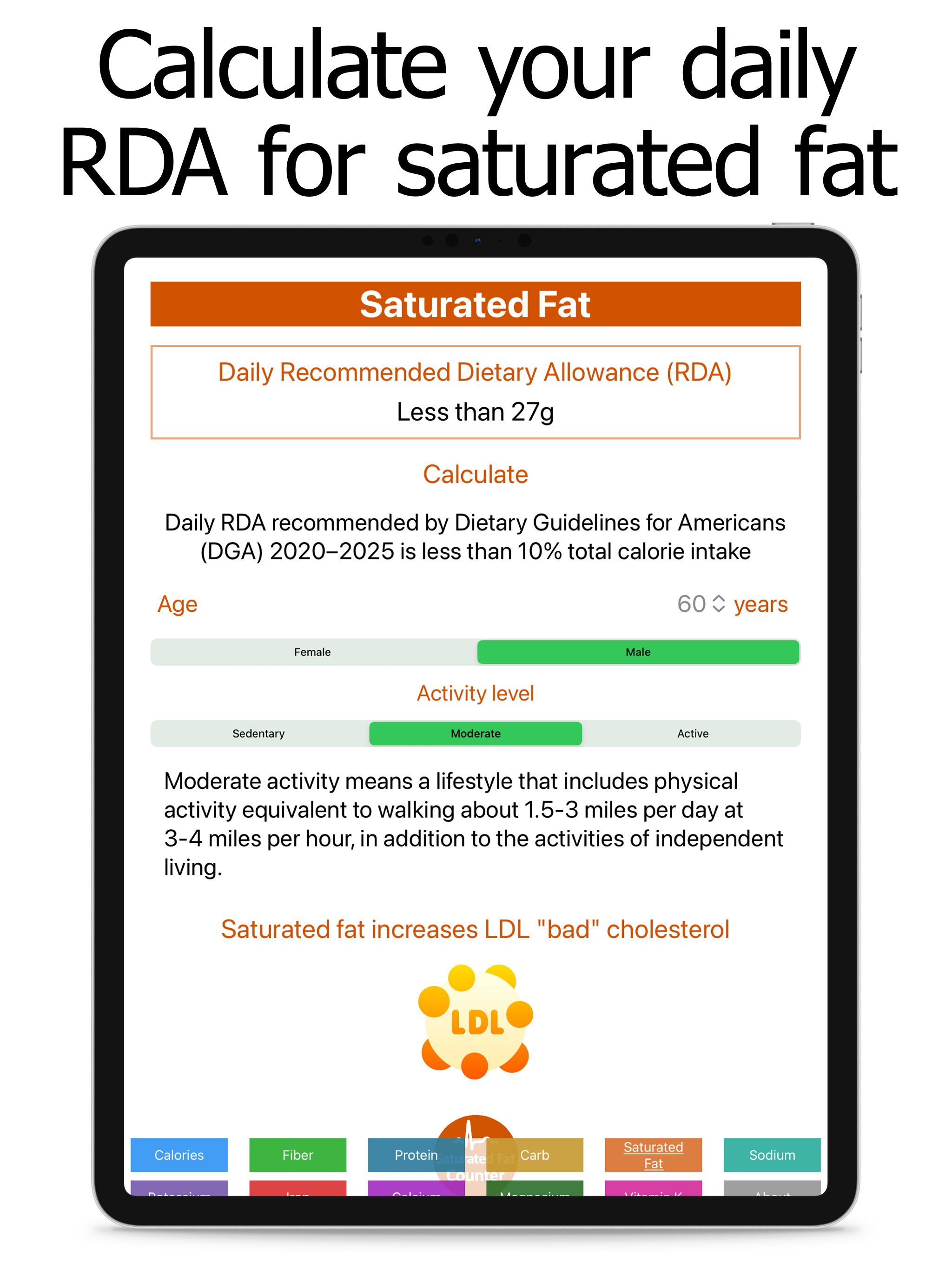 Key Nutrients RDA Calculator