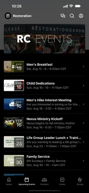 Restoration Church Gardner screenshot 2