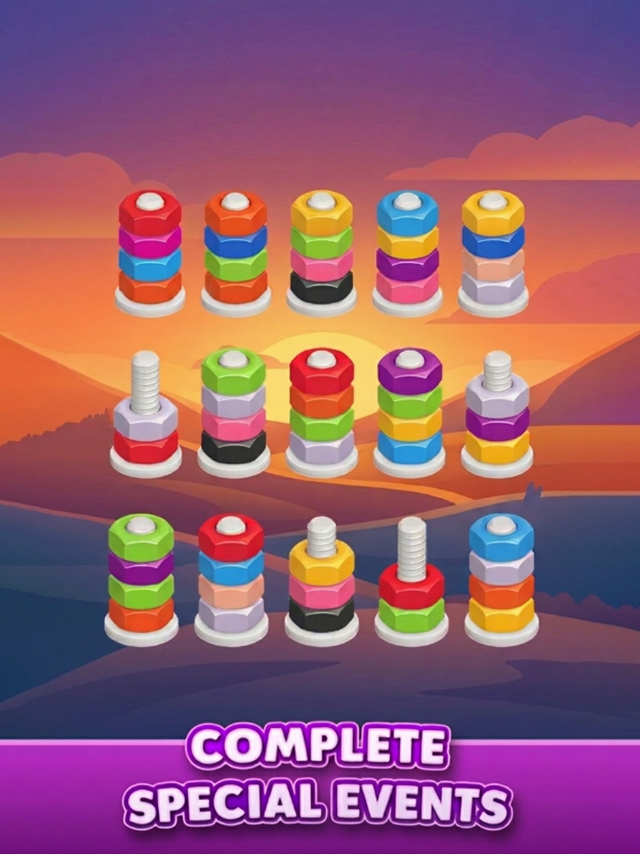 Nut Color Sorting Logic Puzzle screenshot 14