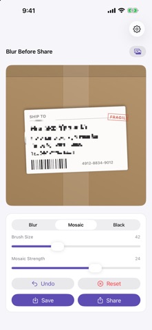 Blur Before Share screenshot