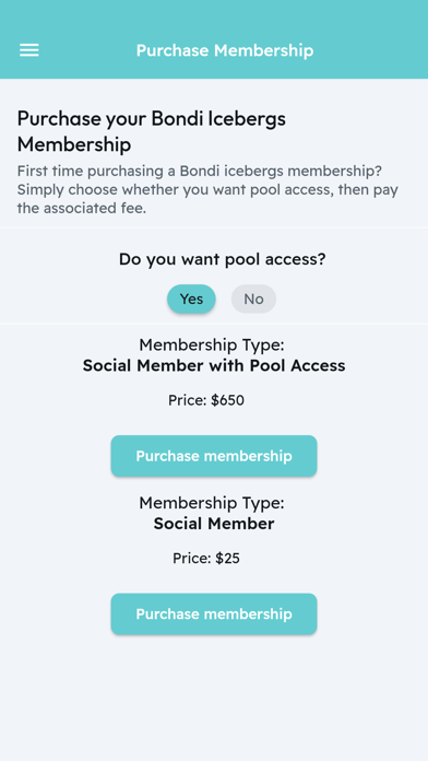 Screenshot #1 pour Bondi Icebergs Members App