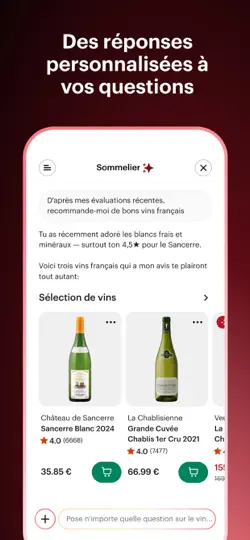 Capture d'écran de Vivino sur iPhone 6