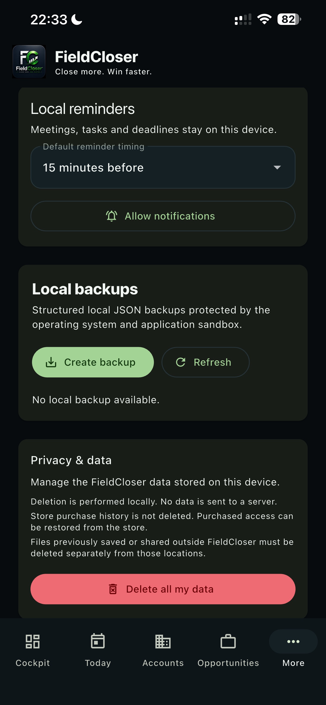 Screenshot 8 of FieldCloser