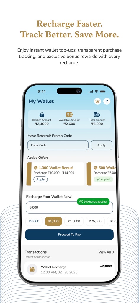 Pride of Cows - このウォレット機能では、ユーザーは利用可能な残高（X: チャージ額とボーナス）を即座に確認し、特別ボーナスオファー（Y: 例えば¥500ボーナス）を活用して簡単にチャージできます。