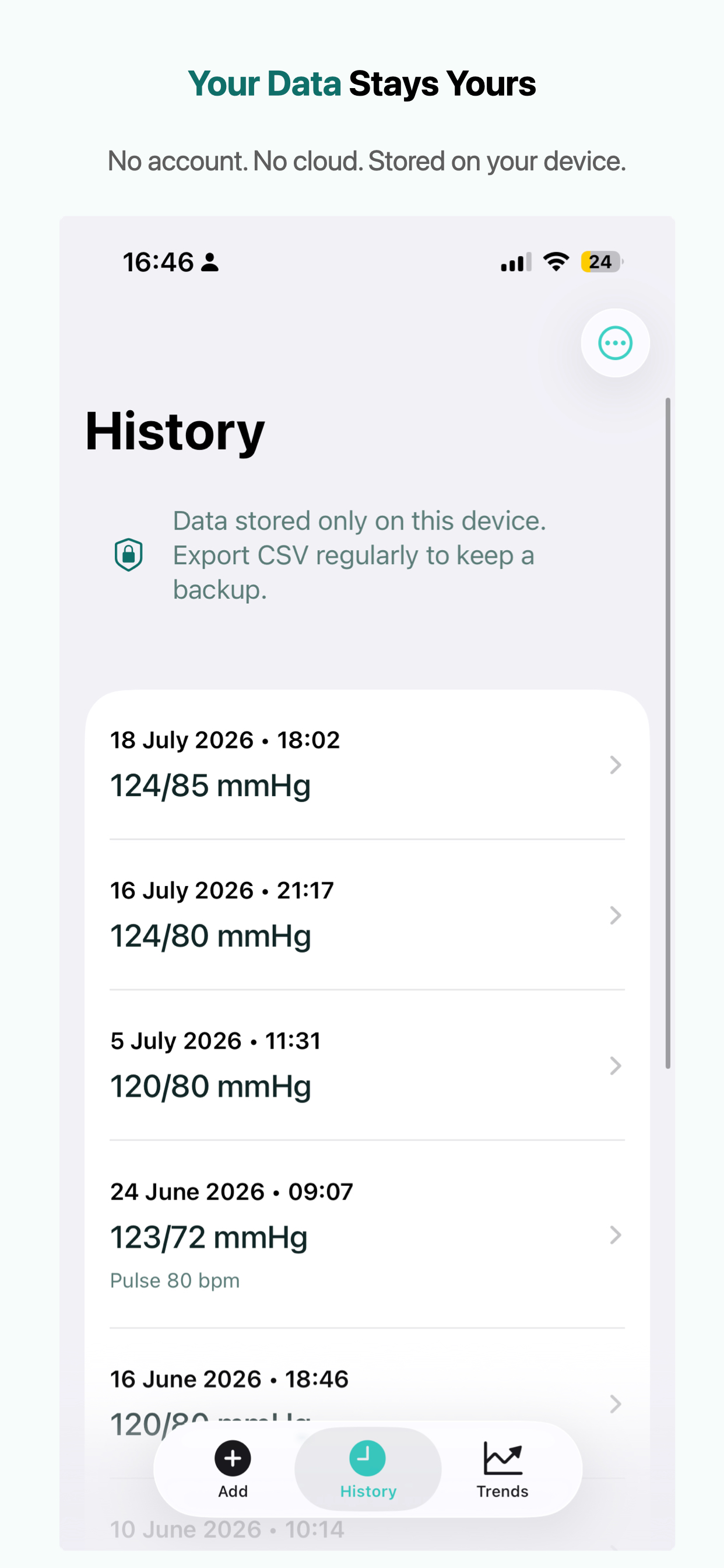 QuickBP: Blood Pressure Log screenshot 4
