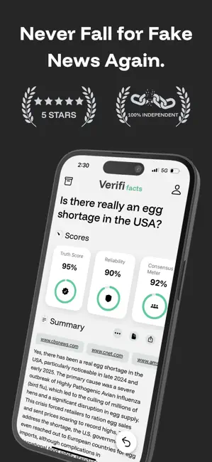 Verifi - Fact checker iPhone screenshot 1