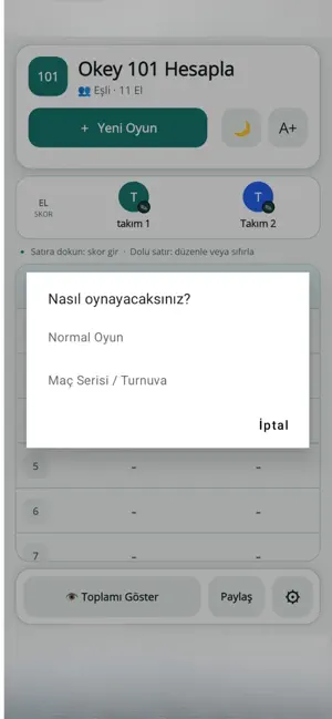 Okey 101 Hesapla screenshot 3