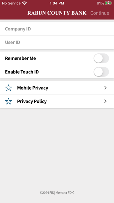 RCB Business Banking Screenshot