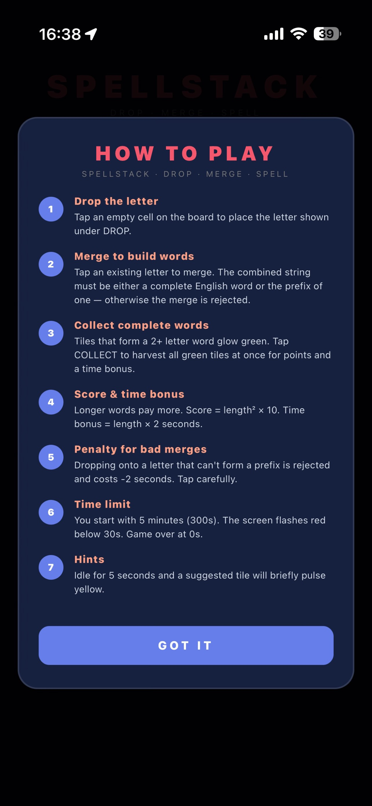 Spellstack: 2048 Word Puzzle screenshot 3