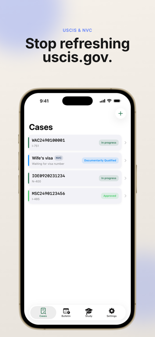 GreenLit: USCIS Case Tracker Screenshot 1 of 8