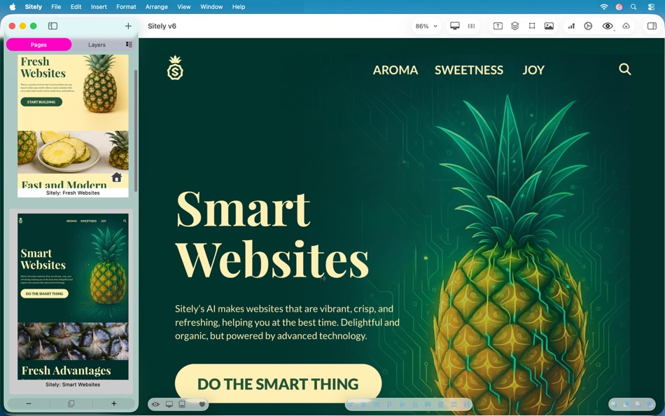 #2. Sitely, AI Website Builder (macOS) De: Crinon SRL