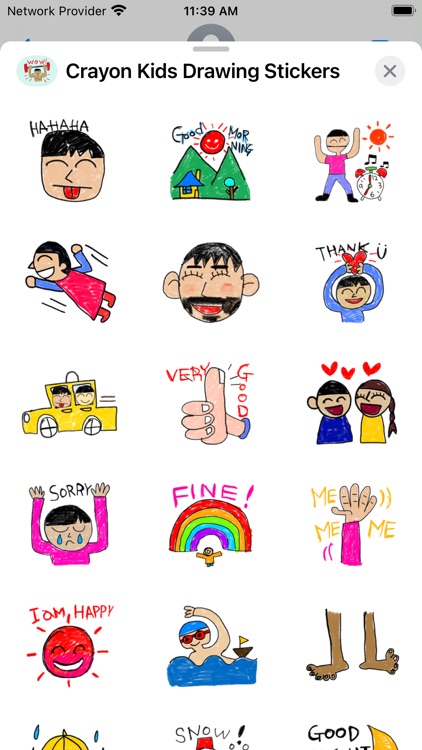 Crayon Kids Drawing Stickers