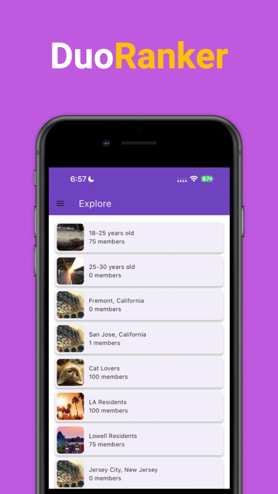 DuoRanker iPhone screenshot 1 - Social Networking app