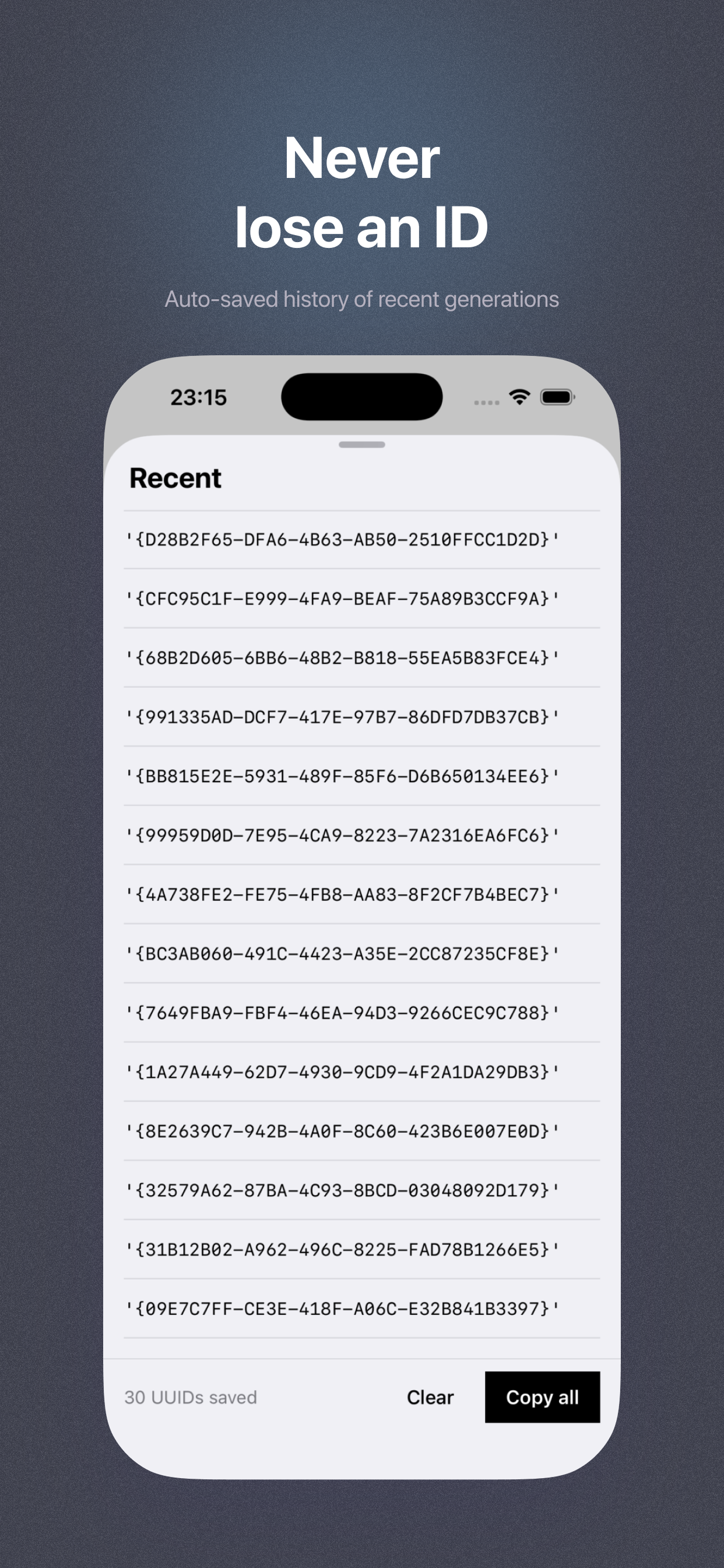 Iden: UUID Generator screenshot 3