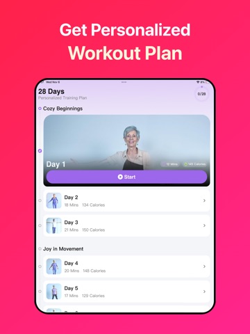 CozyFit: Gentle Home Fitness iPad screenshot