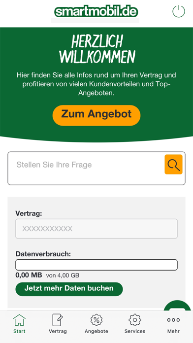 Screenshot #1 pour smartmobil.de Servicewelt