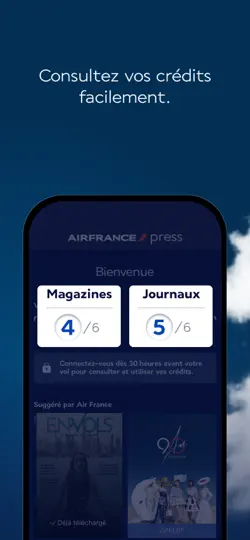Capture d'écran de Air France Press sur iPhone 3