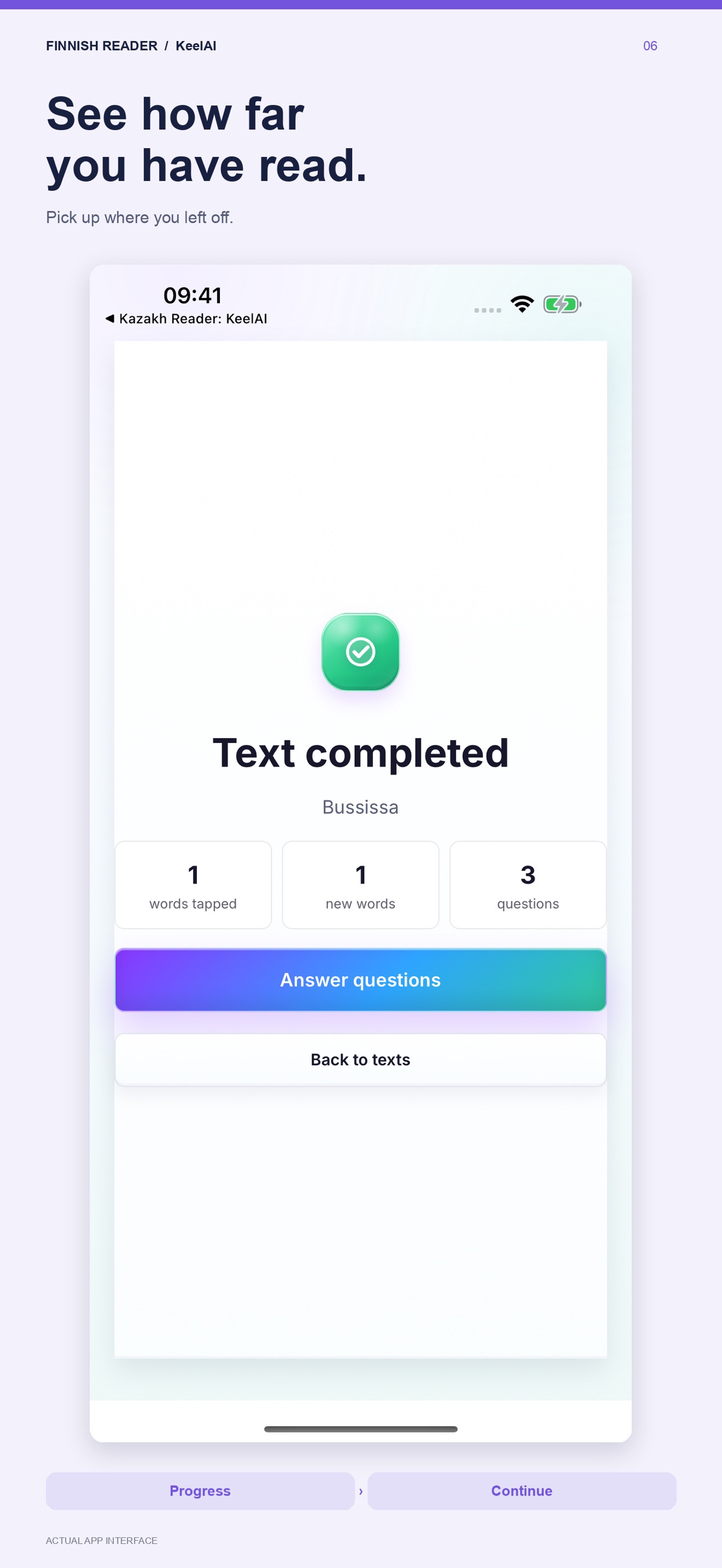 Screenshot 6 of Finnish Reader: KeelAI