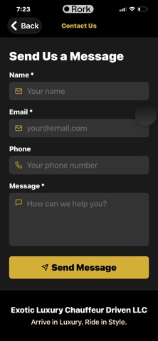 Luxury Chauffeur App screenshot