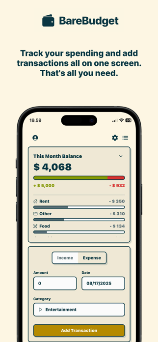 Simple Budget Expense Tracker Screenshot 1 of 4