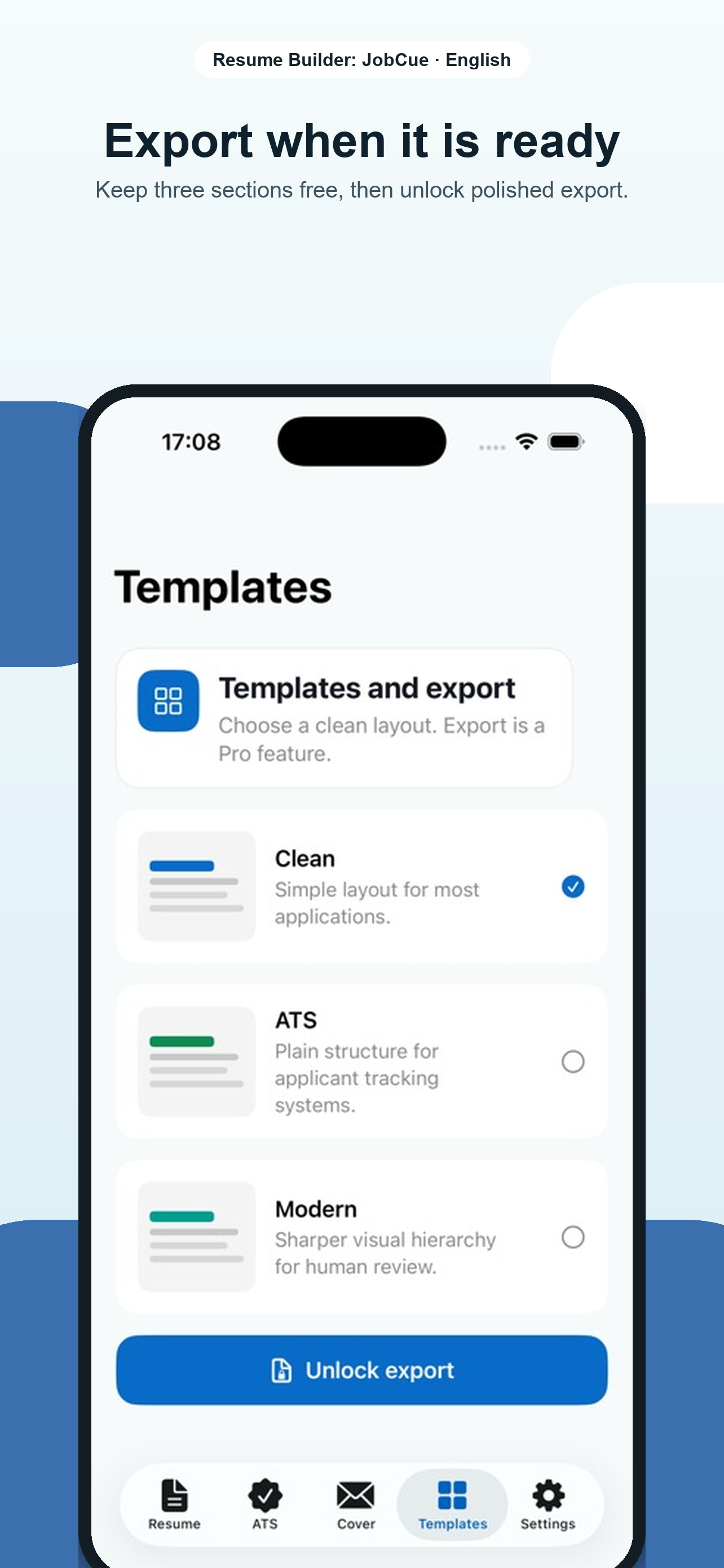 Resume Builder: JobCue