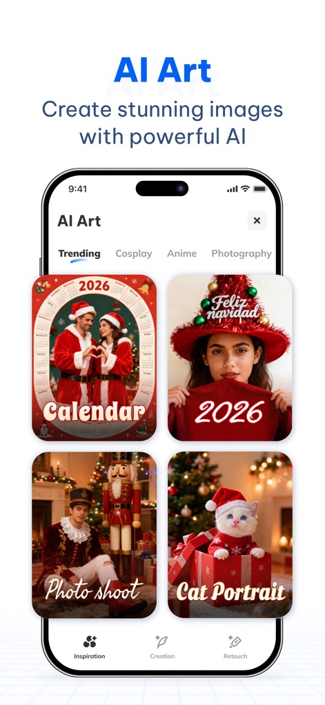 Seekee - Ai Search & Assistant - The app demonstrates its AI Art capabilities, allowing users to generate stunning images from categories such as Anime and Photography, providing both inspiration and creation tools.