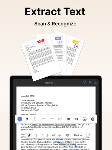Edit Word Document with OffiX iPad screenshot