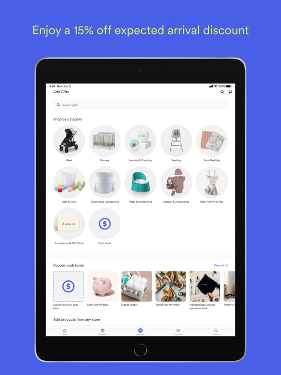 Zola Baby Registry iPad screenshot 7 - Shopping app