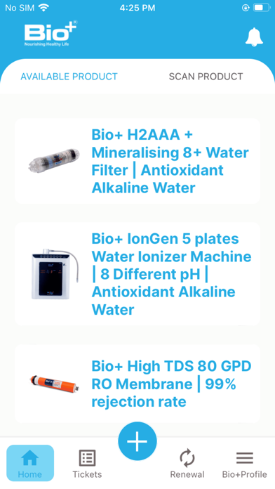 Bio+ Warranty Screenshot