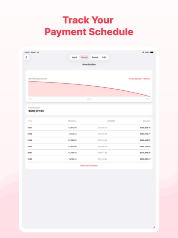 Mortgage Calculator: Payment iPad screenshot