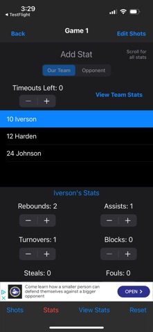 Shot Chart screenshot
