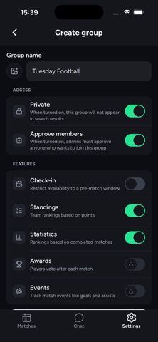 Teamsheet: Football screenshot