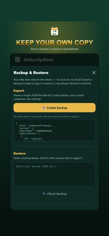 Subscription Manager: Offline iPhone screenshot
