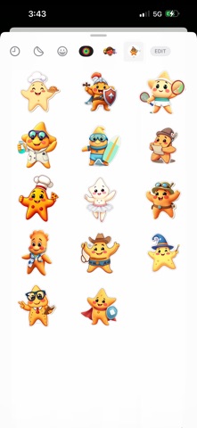 Fluffy Starfish Stickers screenshot