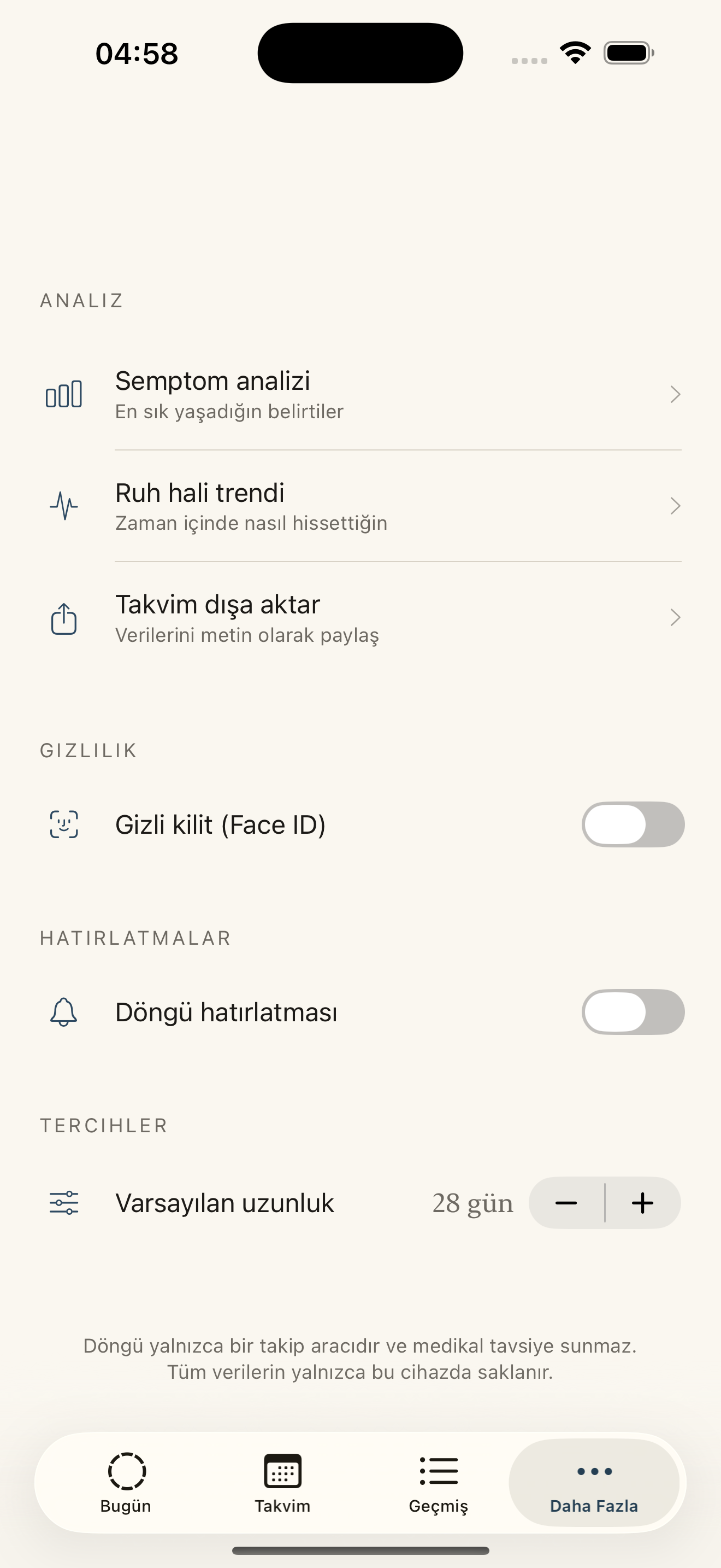 Döngü - Adet Takibi screenshot 4