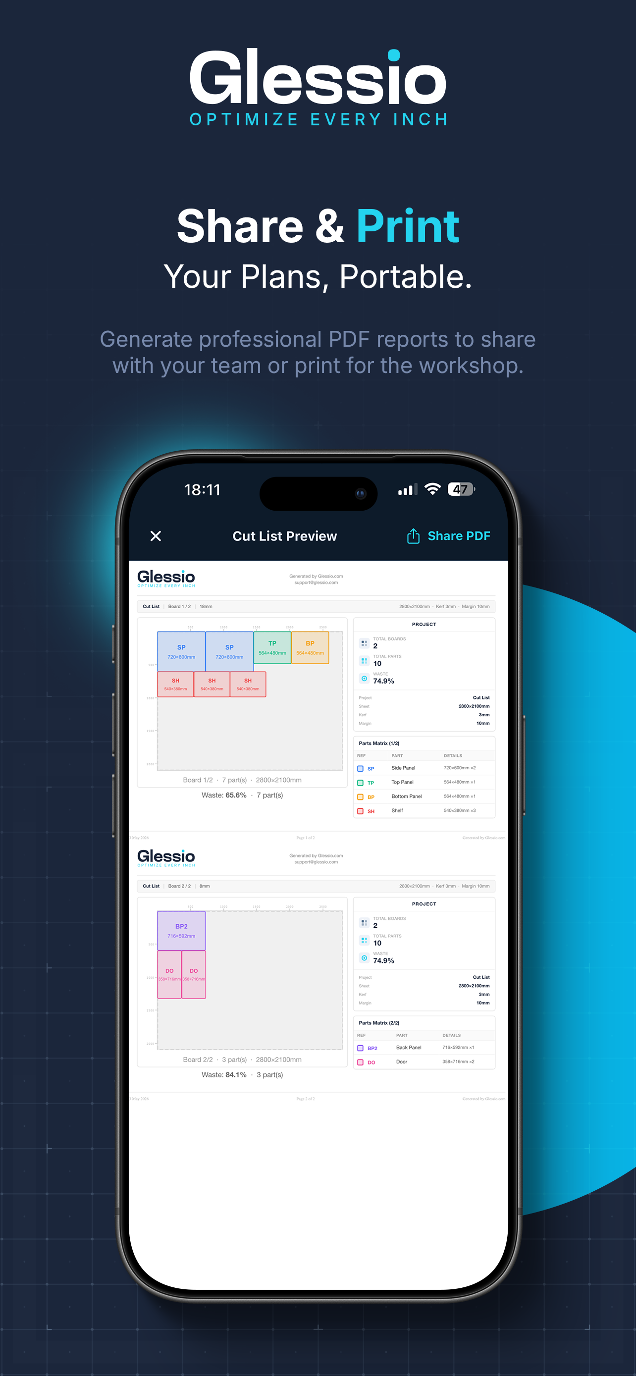 Glessio: Cut List Optimizer