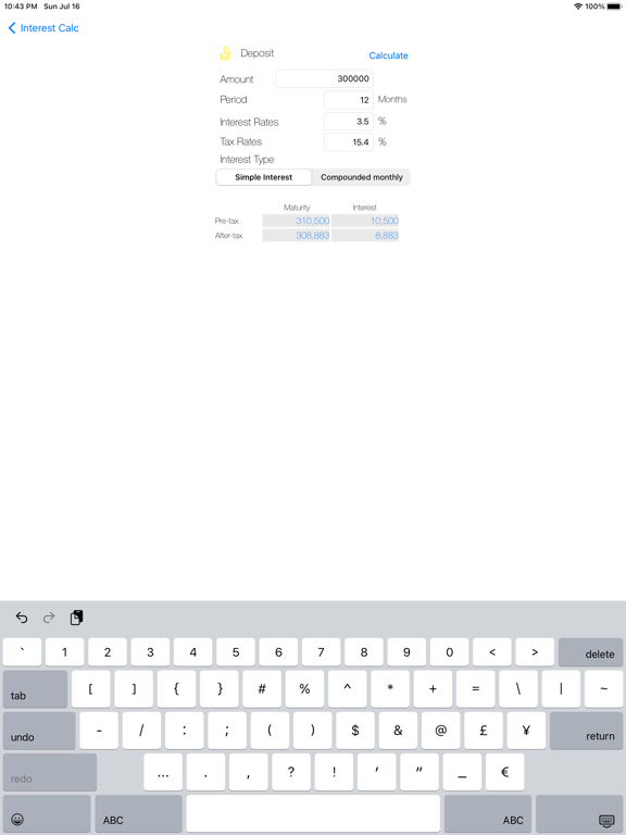 Screenshot #4 pour Interest Calculator (dépôts)