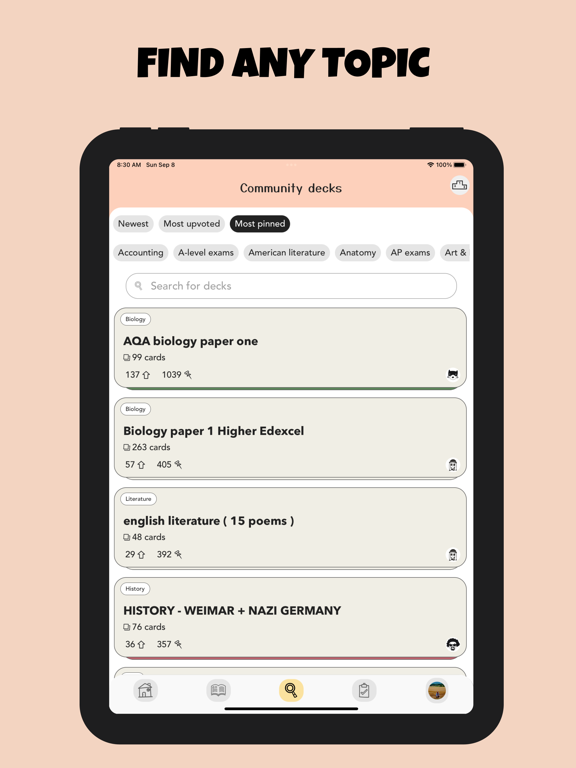 StudyPod: Flashcards app iPad screenshot 3 - Education app