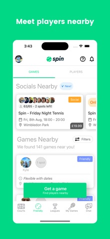 Spin: Tennis Partners, Leagues screenshot