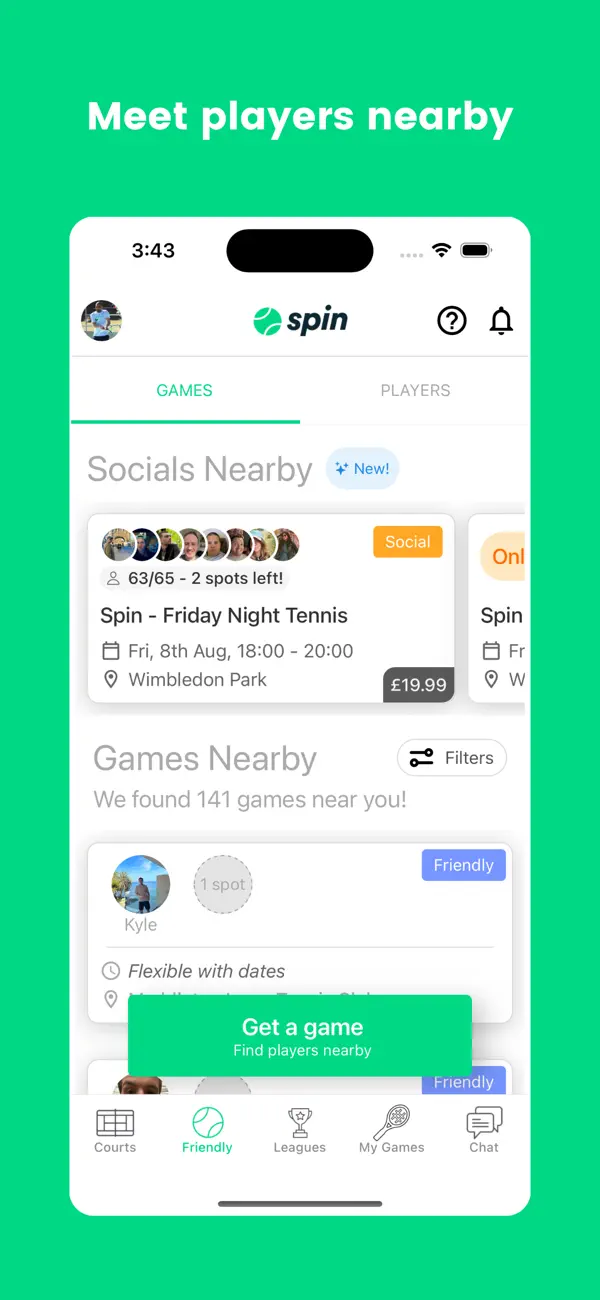 Screenshot #1 pour Spin: Tennis Partners, Leagues