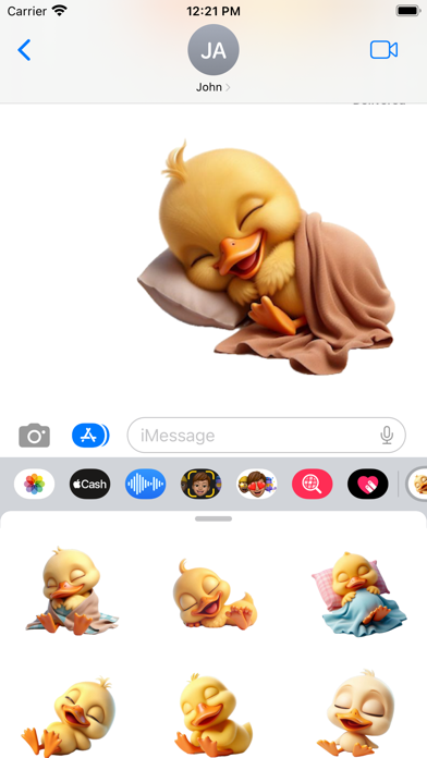 Sleeping Duckling Stickers Screenshot