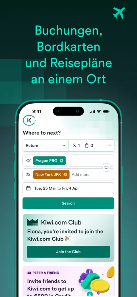 Kiwi.com – billige Flüge‑App screenshot 2