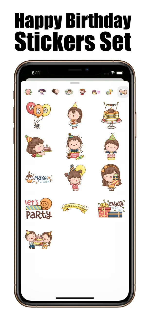 Screenshot #2 pour Cute Birthday Sticker