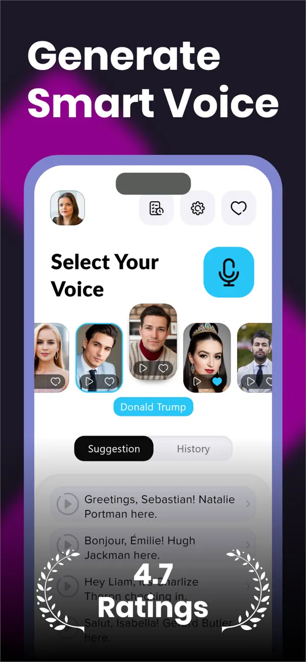 Screenshot #1 pour Voice Generator & Voice Clone