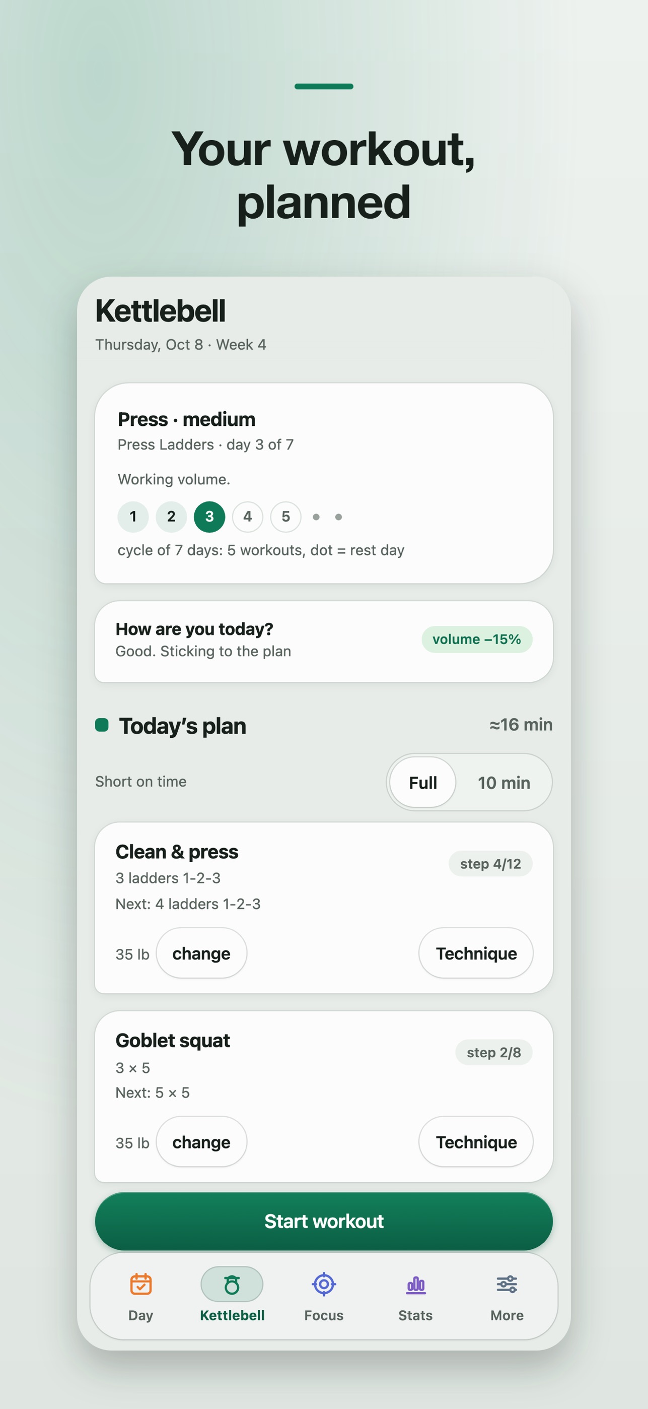 Screenshot 1 of Control: Kettlebell & Habits
