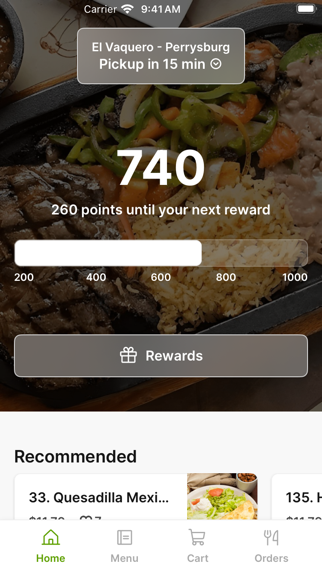 El Vaquero To Go iPhone screenshot 1 - Food & Drink app