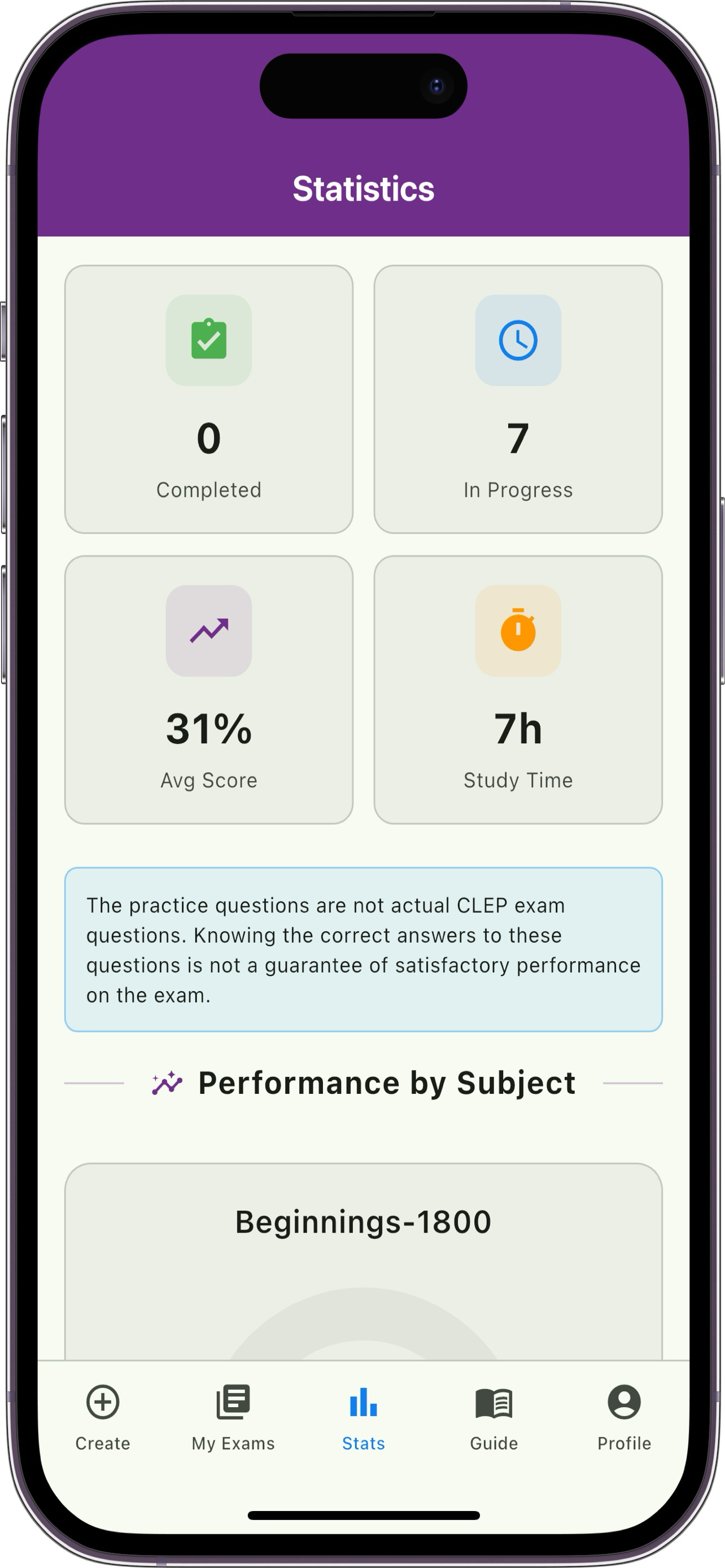 Official CLEP Exam Guide App