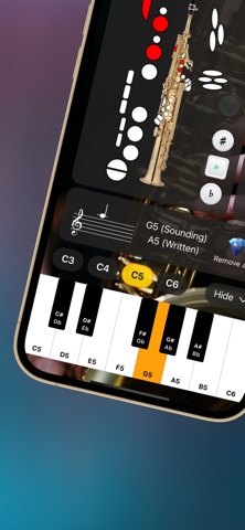 Saxophone Fingering Tuner iPhone screenshot