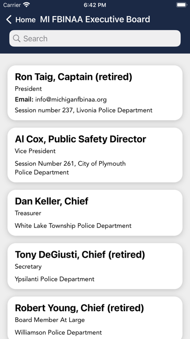 Michigan FBINAA Screenshot